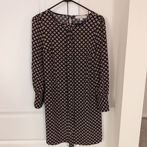 LOFT Patterned Tie-Waist Dress